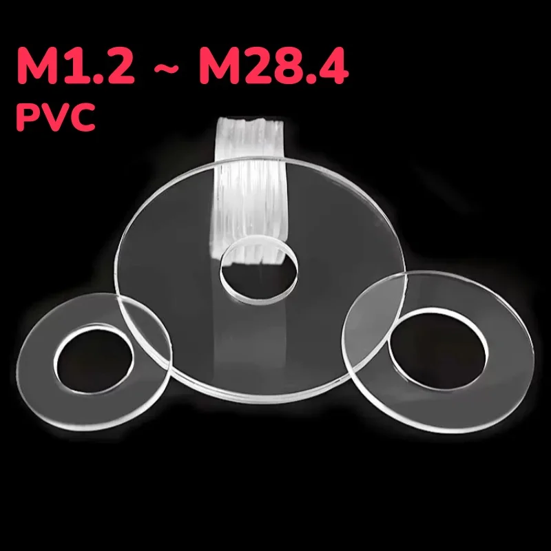 Transparent PVC M1.2 ~  M28.4 Insulating Plain Gasket Soft Plastic Spacer Flat Washer Anti-Leak