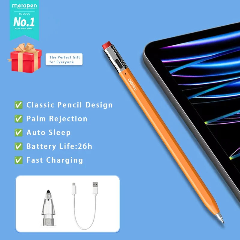 

Стилус Metapen Air8 Pro X для iPad: цифровой, с функцией отклонения ладони, магнитный, для планшетов iPad/iPad mini/iPad Pro