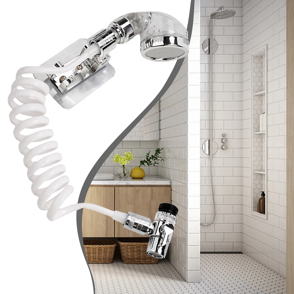 

New High Quality Shower Faucet Set Shampoo Artifact Spray Tap Handheld Silver Supercharged Washbasin Attachment