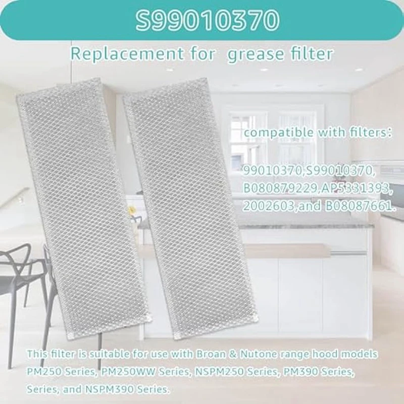 Range Hood Filter S99010370 For Broan Nutone Range Hoods PM250 PM390 B08087922, AP5950107, SB08087661, 99010370, 2002603