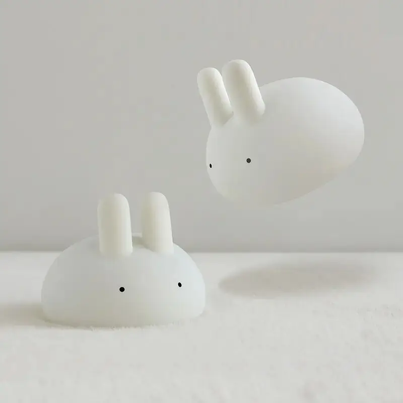 LED Cute Meatball Rabbit Night Light， USB Charging DimmingSilicone Lamp ，Cute Rabbit Can Be Timed Desk Lamp，Bedroom Decoration G