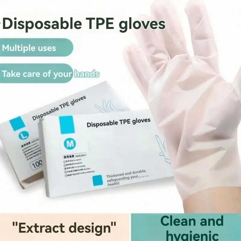 【FLASH-SALE!】Disposable Gloves For Food Service And Beauty-500-Pairs, Transparent, Slip-Resistant Plastic Gloves