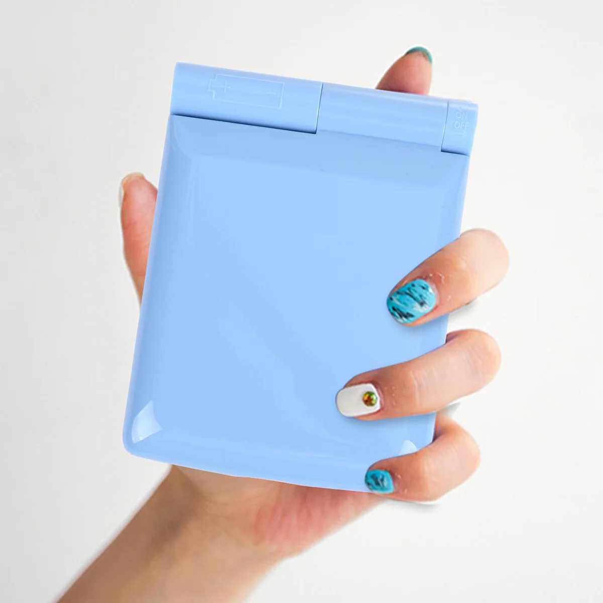 Miroir de maquillage LED pliable, carré, Compact, petit miroir de poche Portable, Surface claire haute définition pour le maquillage