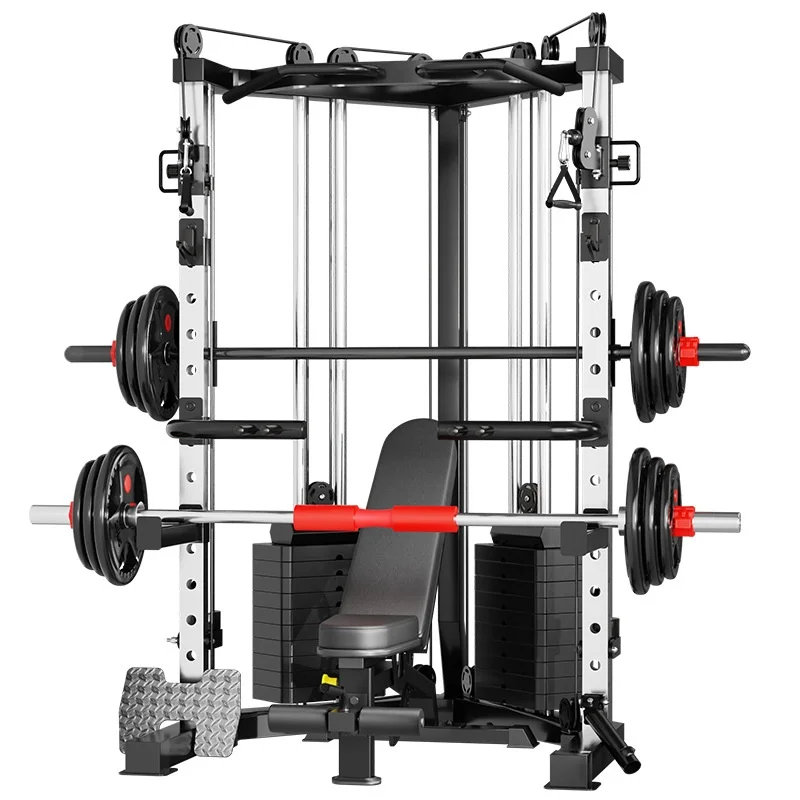 

Smith Machine Comprehensive Trainer Bird Gantry High Pull Fitness Equipment Household Multi-Functional Steel Squat Rack