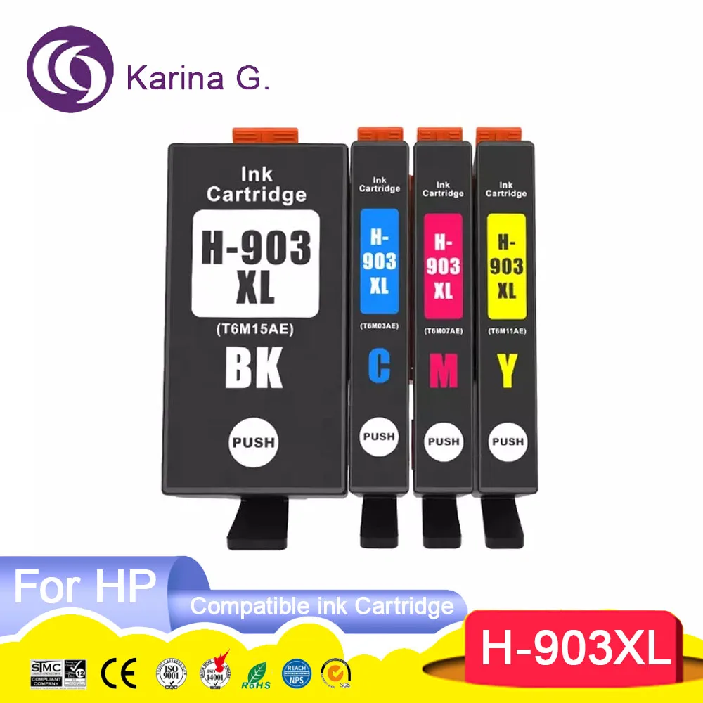 903 907 XL 903XL 907XL Premium Compatible Color Tinta Inkjet Ink Cartridge For HP903 for HP Office jet 6960 6968 6970 Printer