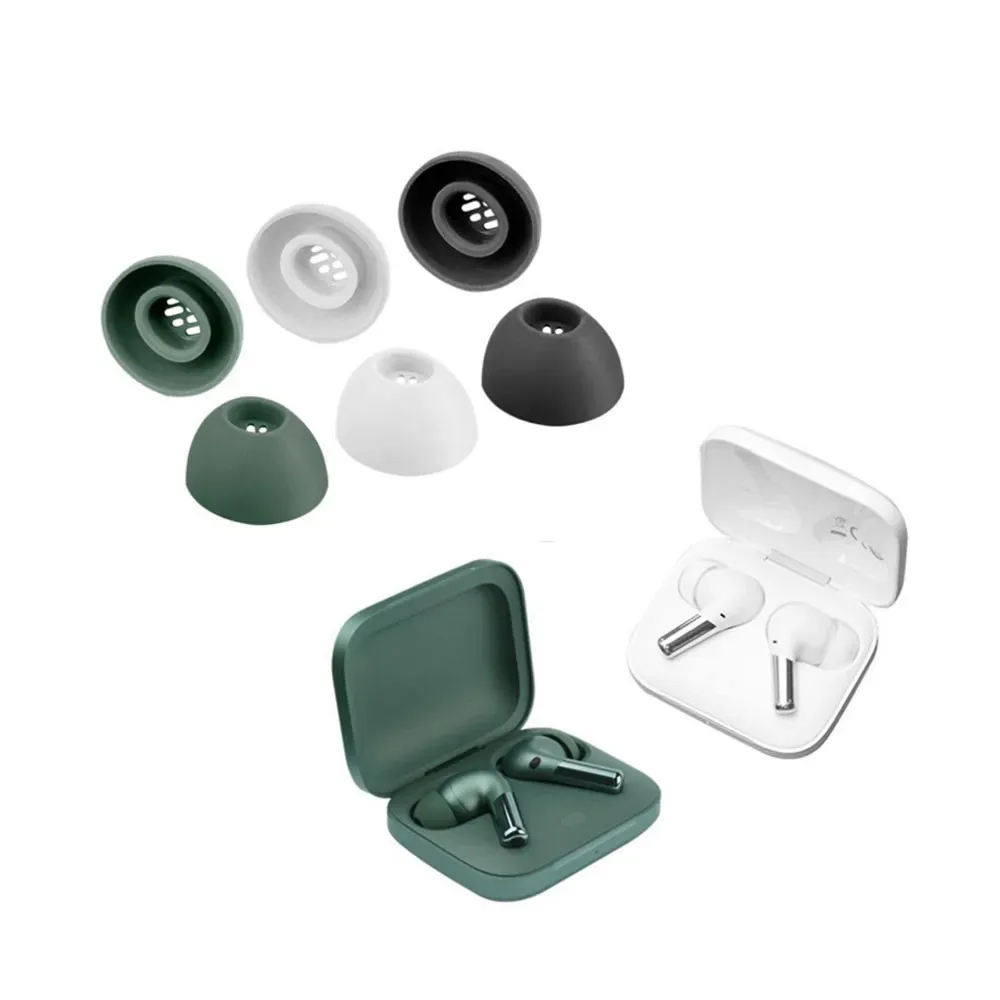 for Oneplus Buds Pro 2 Earbuds Silicone Cap Bluetooth-compatible Headphone Replacements Eargels Earcap 3Pairs Green Black White