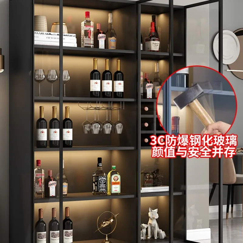 Light Luxury Wine Cabinet Glass Door Nordic Restaurant Coffee Display Cabinet Simple Wine Rack Storage Meuble Vin Bar Furniture