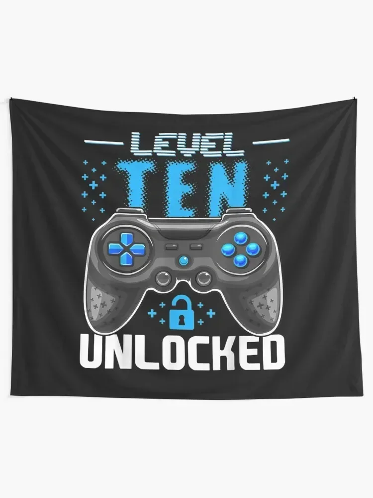 Level 10 Unlocked Video Gamer Tapestry Outdoor Decor Christmas Decoration Hanging Wall Tapestry