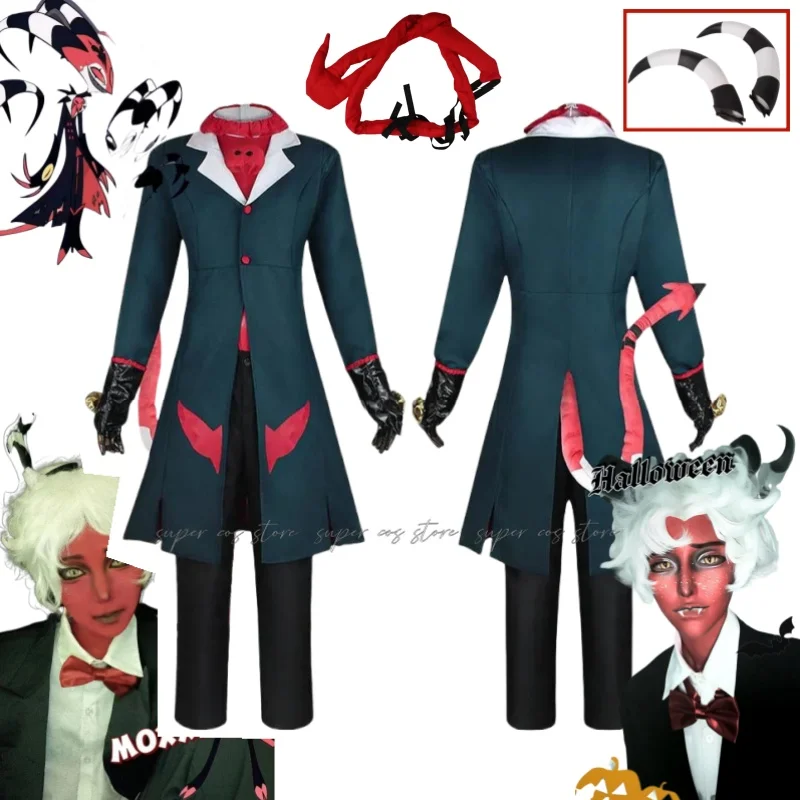 Blitzo Cosplay Costume Hazbin Cosplay Hotel Helluva Boss Blitzo Outfits With Tail for Halloween Comic Con customized