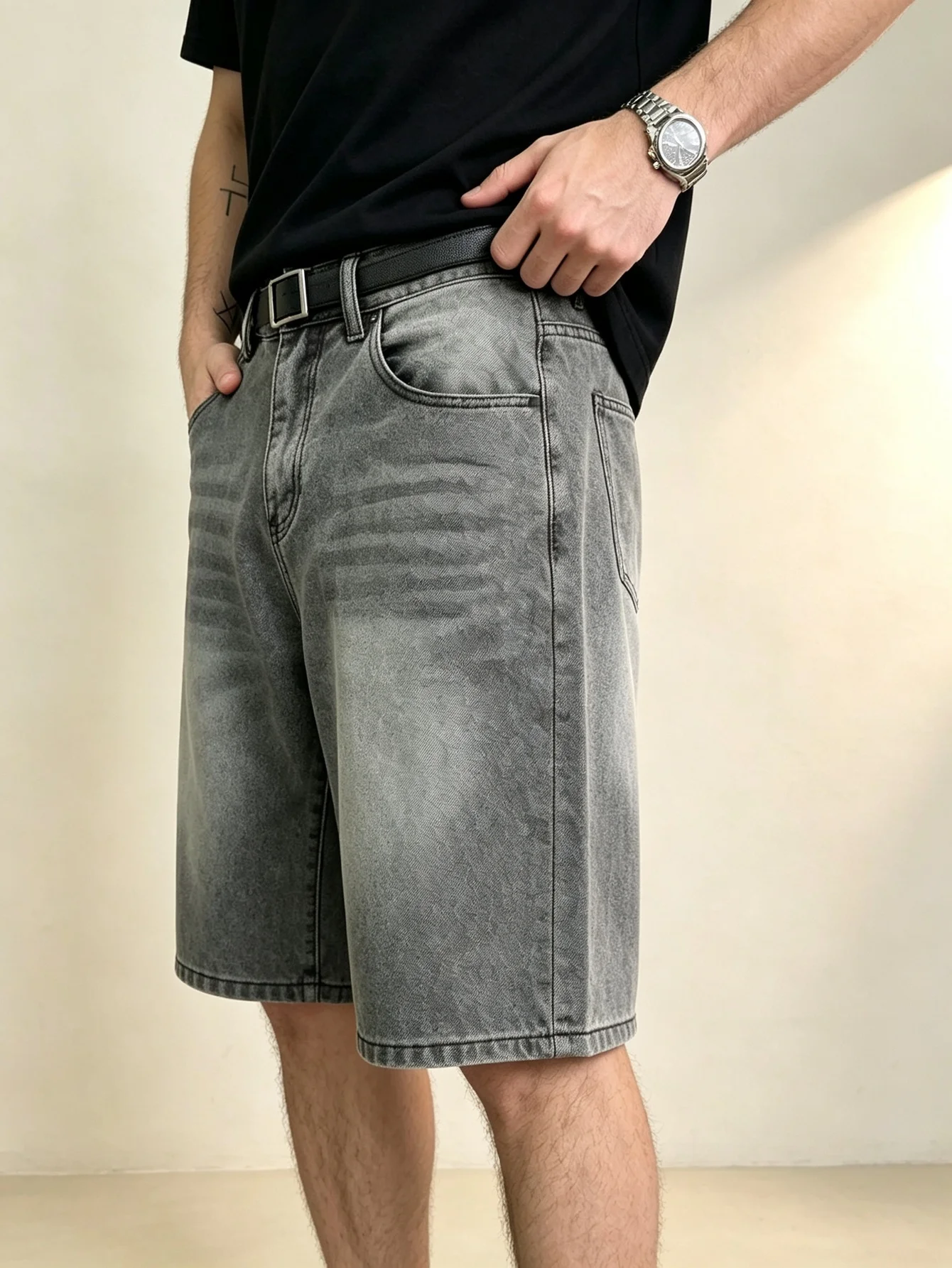 Edgy Y2K Punk Slim Cut Denim for Men, American Urban Street, Perfect Gift for Husband