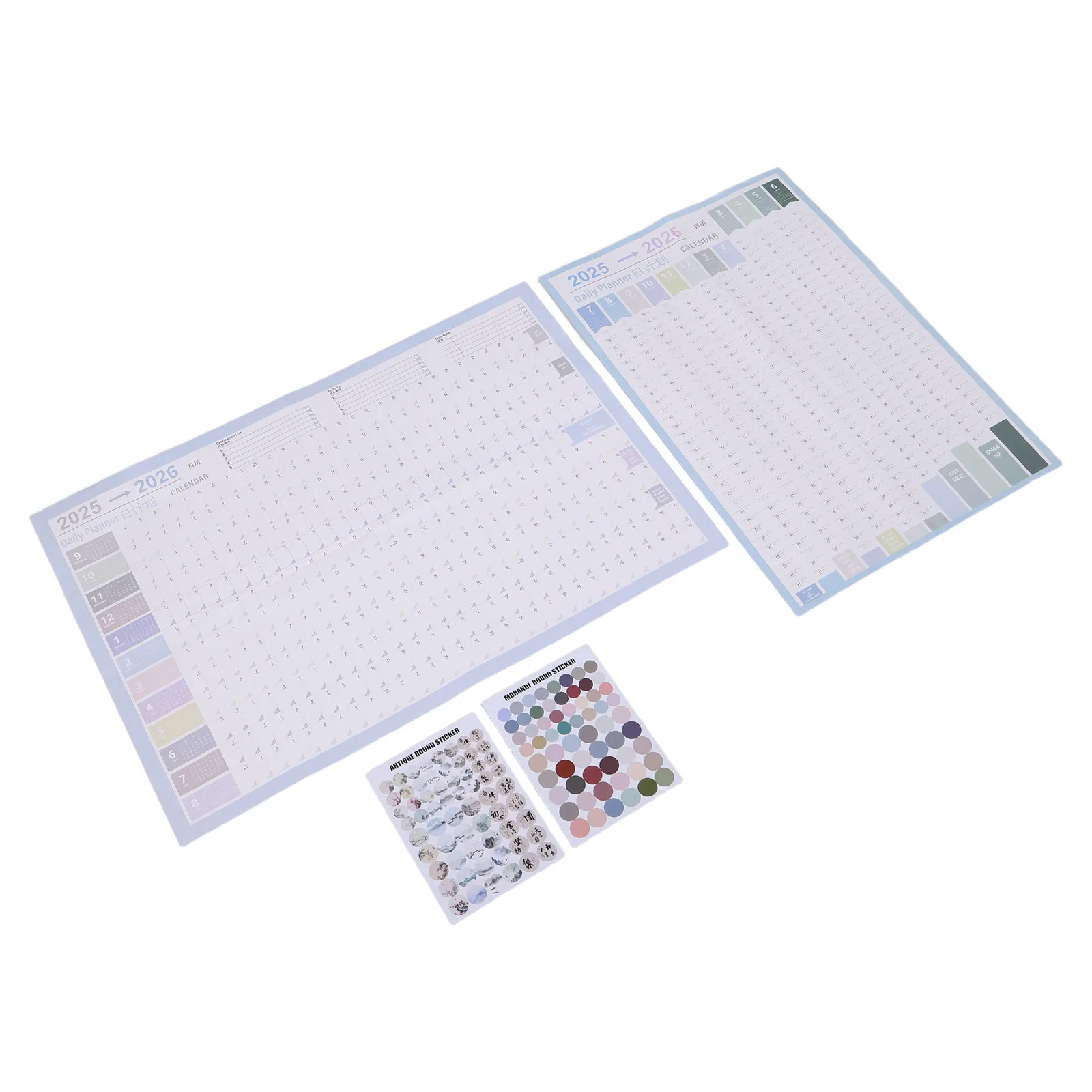 

2Pcs Annual Wall Planner 2026 Large Vertical Calendar Monthly Full Year Schedule Poster Office Family School Year Wall Planner