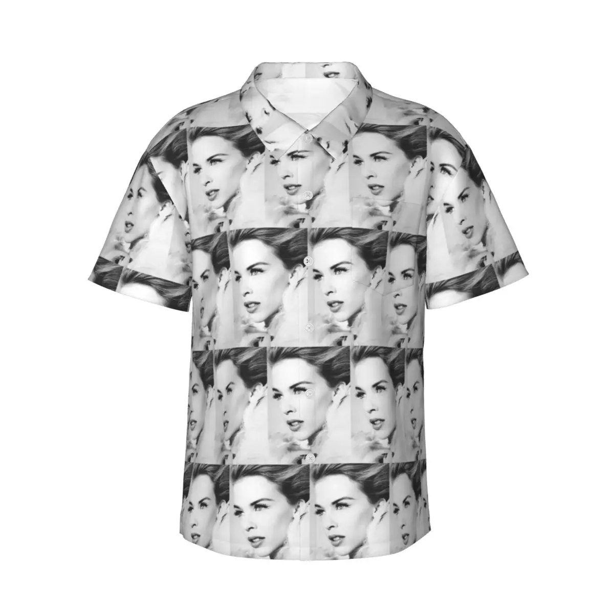 

Kylie Minogue - Collage Men's Shirts Hawaiian Short Sleeve Shirt Fashion Lapel Tops for Summer Beach