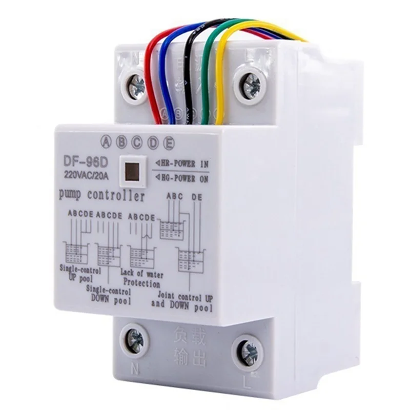 New DF-96D Automatic Water Level Controller Switch 20A 220V Water Tank Liquid Level Detection Sensor Controller 2M Wires-BAAQ
