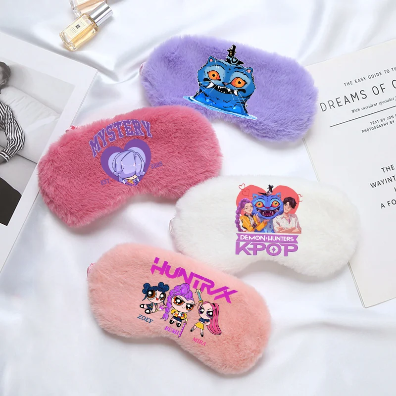 KPop Demon Hunters Kids Anime Pluche Ooglapje Kind Kawaii Slaapmaskers Volwassen Ogen Schaduw Mode Gedrukt Slaapmasker Party Geschenken