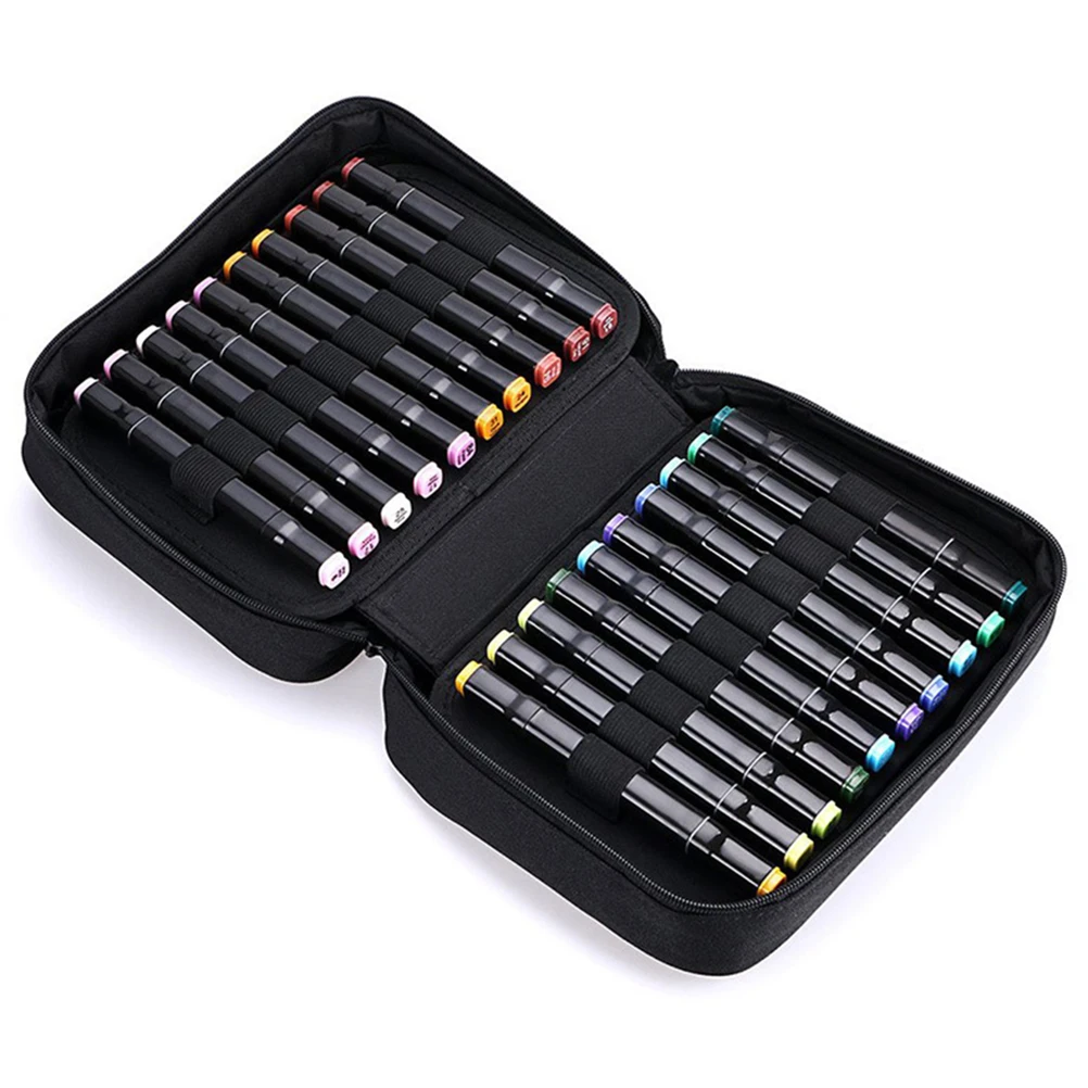 

Oxford Cloth Pencil Case 40 Slots Large Capacity Marker Pen Bag Portable Handle Drawing Pencils Stationery Organizer Art