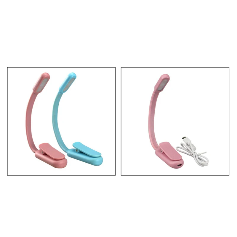 Portable Mini LED Book Night 3 Light Color Adjustable Brightness Clip-On Study Reading Lamp For Travel Bedroom Reading