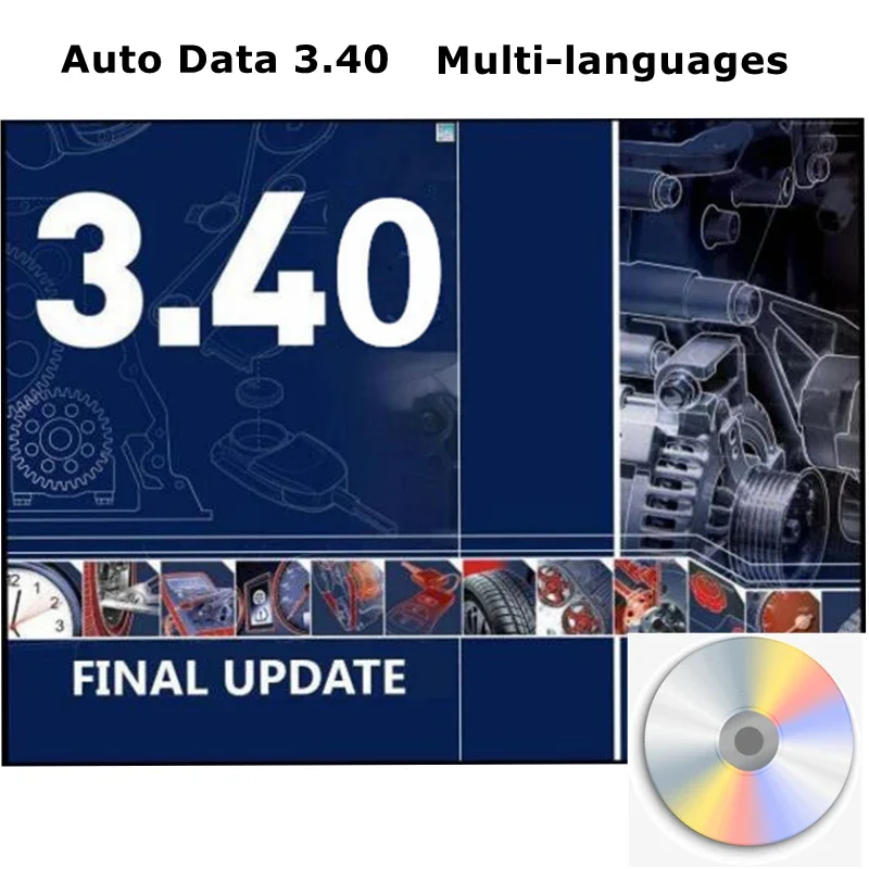 Software de reparación de automóviles, gran oferta, 2024, diagramas de cableado de datos, instalación de vídeo, AutoData 3,45, unidad USB CD multilingüe, 3,40