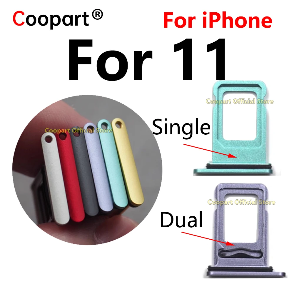 Micro Sim Card Tray Slot Holder Adapter with Waterproof Rubber Ring For iPhone 11 Single Dual Card