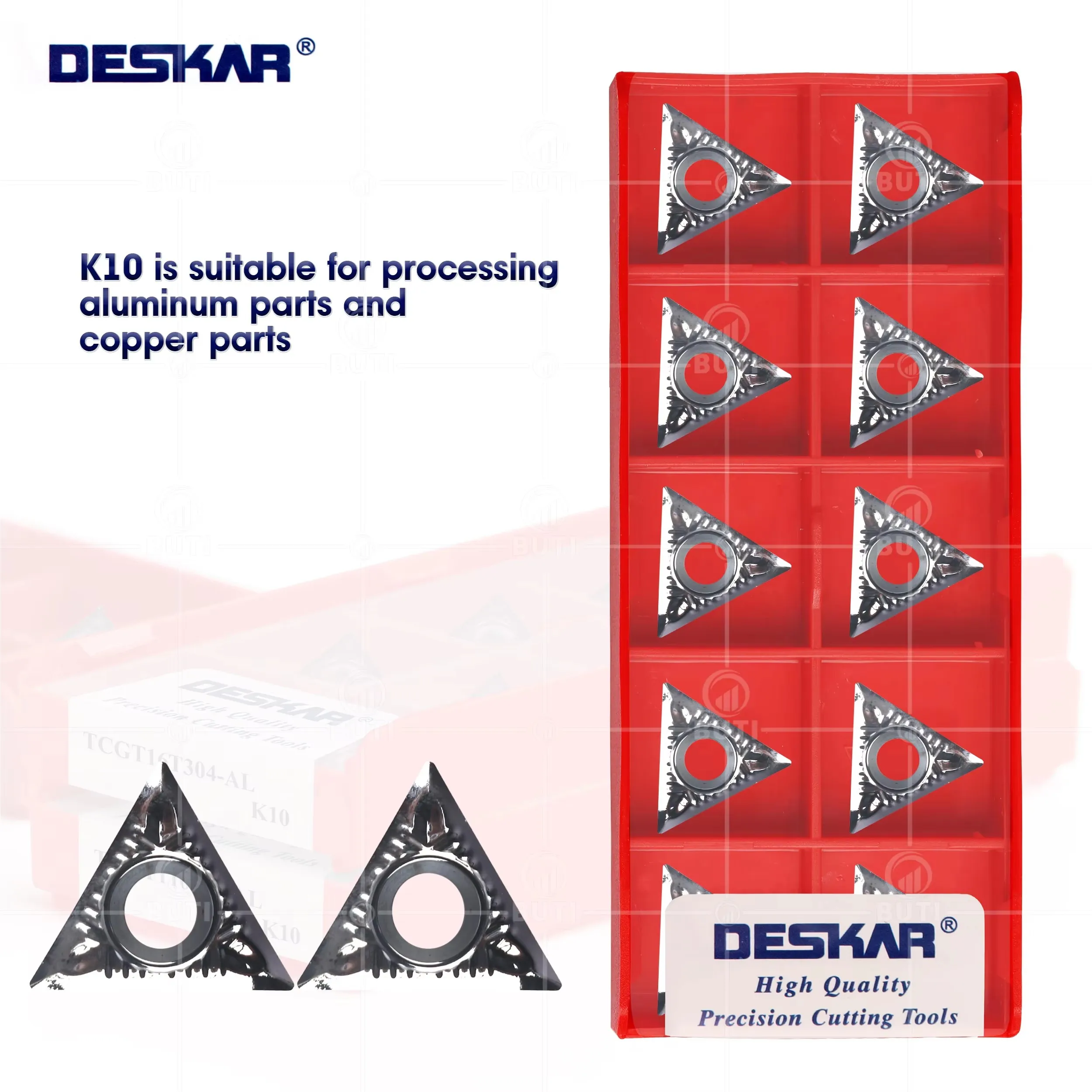 

DESKAR 100% Original TCGT090204-AL TCGT110204 TCGT16T304 CNC Triangular Turning Blade Copper Aluminum Special Lathe Turning Tool