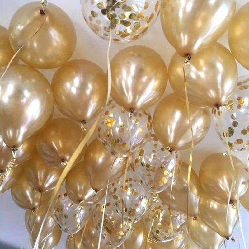 20pcs Gold Confetti Balloons Set Metallic Chrome ballon Birthday Party Wedding Decoration Anniversary Globos Baby Shower Balloon