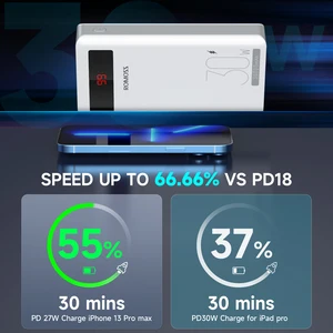 Romaros-Sense 8PS Pro Power Bank, 30000 mAh, 30W, PD20W, schnelles Laden, externer Akku, Powerbank für Xiaomi 13, iPhone 15 11 Hauptverkäufe tragbar 30000 - №9