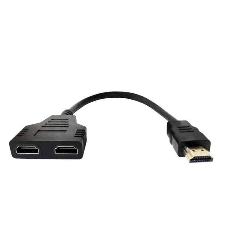 HDMI-compatible Splitter Adapter 1 In 2 Out HDMI- Male to Dual Female 1 to 2 Way Converter for HDMI-compatible LED TV