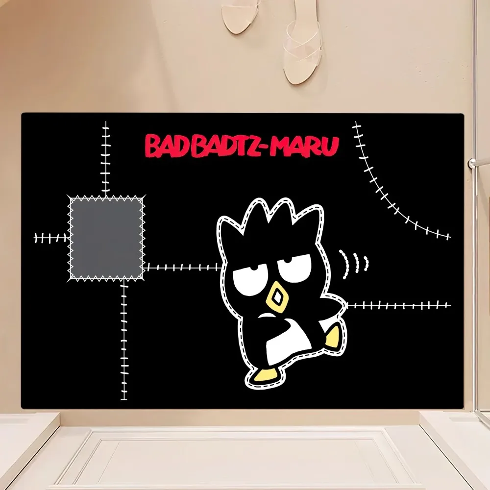 MINISO Sanrio Cartoon  Badtz-Maru Floor Mat Bedroom Kitchen Door Bath House Super Absorbent Foot Non-slip