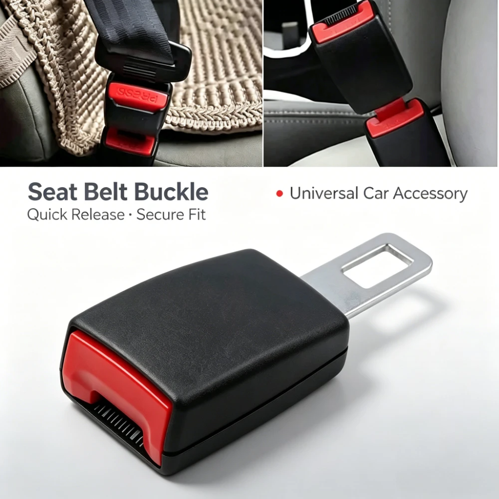 Car Seat Belt Extender Safety Buckle Clip, Universal Extension Plug Fit 20-22MM Tongue Vehicle Safety Accessory