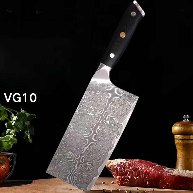 

7.3 Inch Chinese Chef Knife 67-layers Damascus Steel Blade G10 Handle Slicing Cleaver Cutlery Kitchen Sharp Knife Cooking Tools
