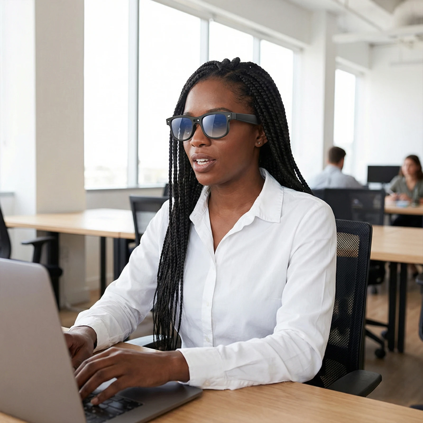 

Audio BT Camera Glasses Real-Time 160+ Language Translation Hands-Free Recording Glasses with Color-Change Len for Men Women