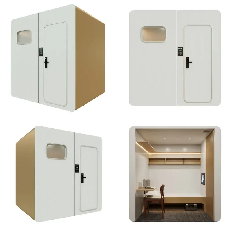 Luxury Style Wooden Capsule Bed for Hotel Office Hospital Airport Single Sleeping Box Furniture