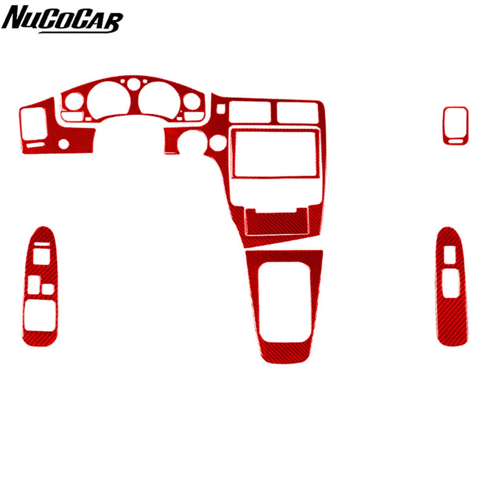 For Toyota MR2 Turbo GTI 1991-1995 Red Carbon Fiber Central AC vent radio gear shift panel Car Accessories Decorative Stickers