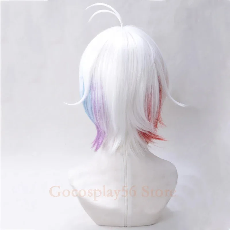 

2025 Iida Rintarou EvePRojecT, парик для косплея, Радуга, смешанные разноцветные белые синтетические волосы, ролевые игры на Хэллоуин