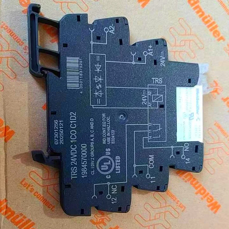 1984570000 Weidmuller TRS 24VDC 1CO C1D2 DIN Rail Relay Module, 24V DC Coil, 6A SPDT AgNi Contact