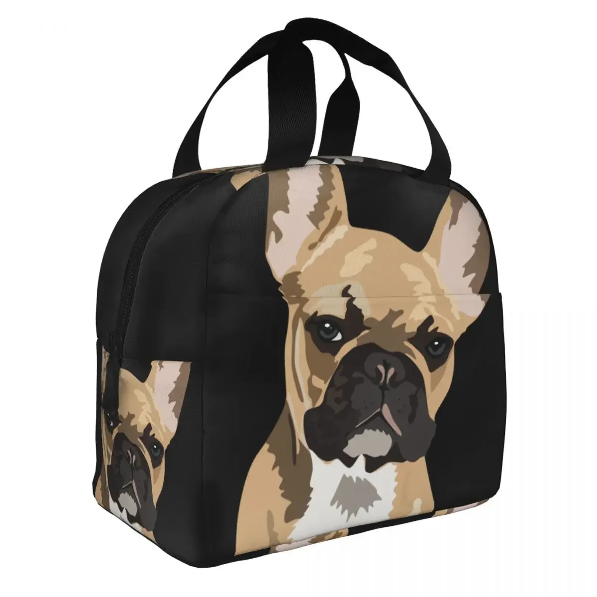 Pop Art Lunch Bags para Mulheres e Crianças, Buldogue Francês, Caixa de Comida, Refrigerador Isolado, Portátil, Piquenique, Escola, Cão, Oxford, Fawn