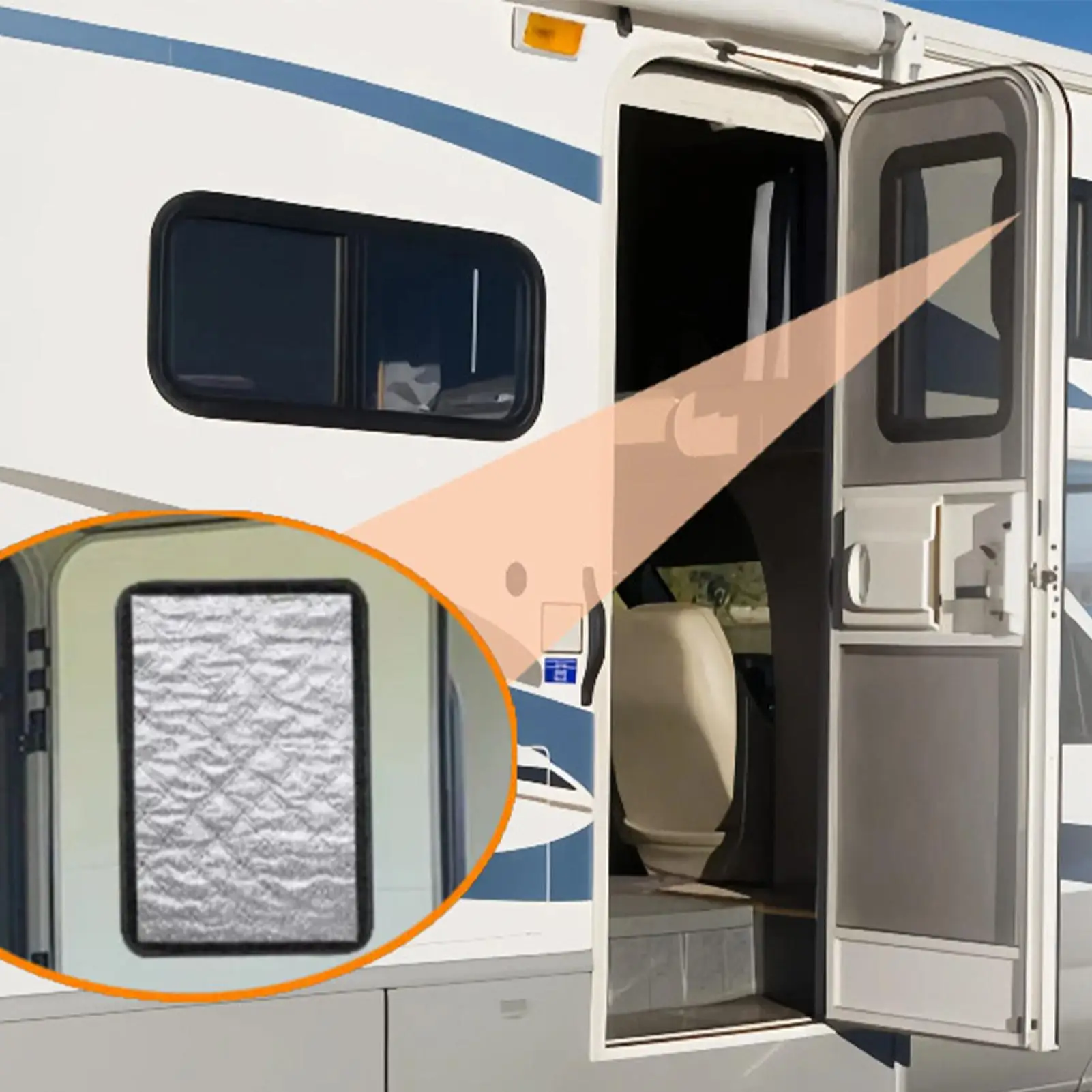 

RV Sunshade Foldable Sunshade Privacy Travel Trailer Camping Side Shield Sunshade Window Cover RV Parts and Accessories