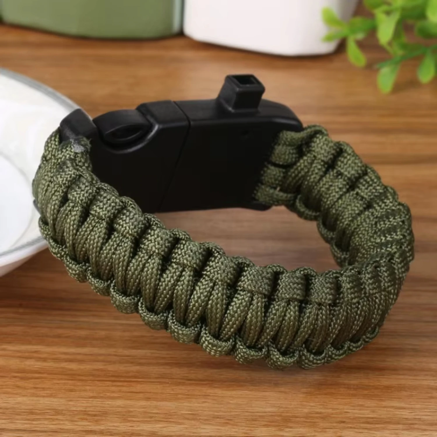 Men Women Paracord Outdoor Survival Bracelet Multi- Camping Rescue Emergency Rope Bangles Compass Whistle 3 in 1