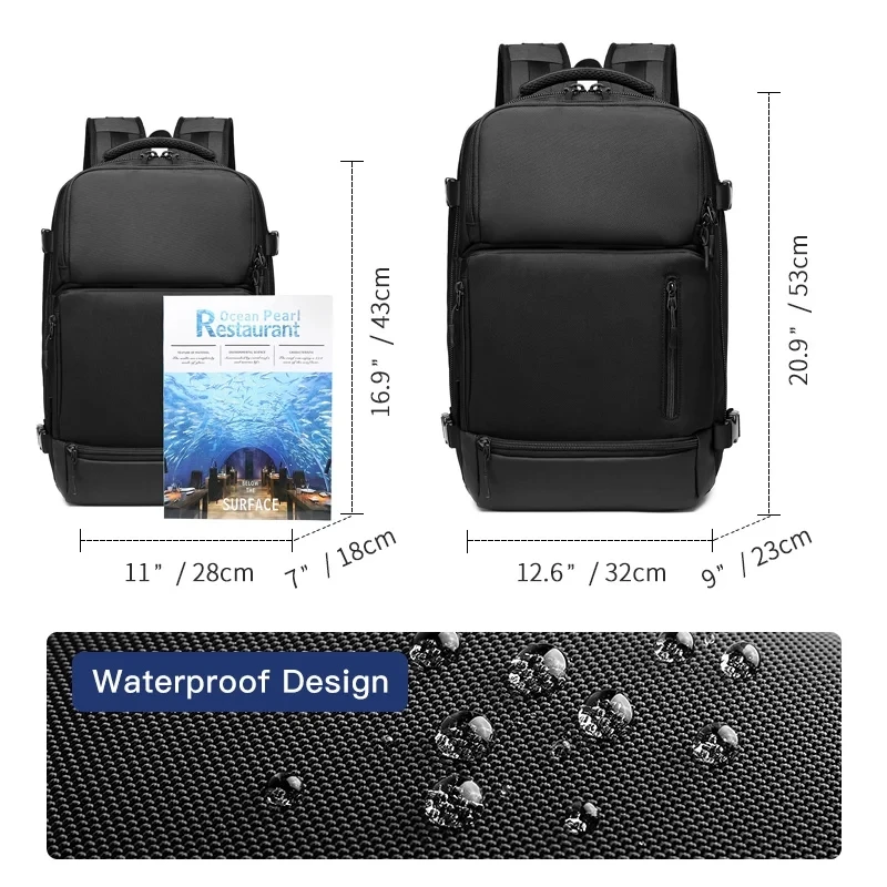 OZUKO Design zaini da uomo di grande capacità 15.6 "zaino per Laptop da lavoro ricarica USB borsa da viaggio maschile impermeabile Mochila