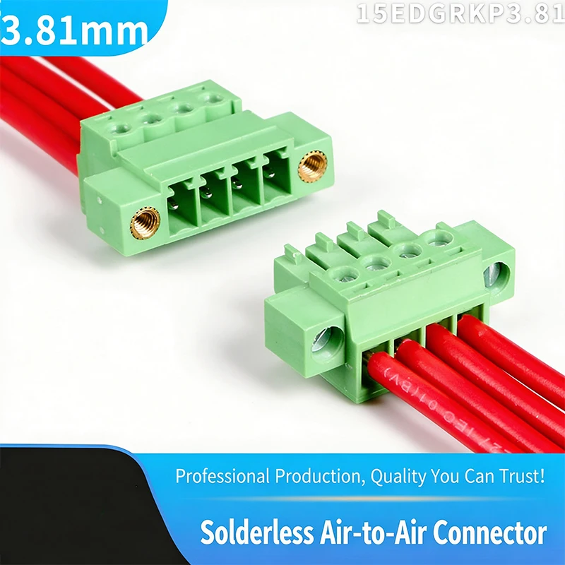 5.08mm Pitch Green Plug-in Terminal Block Connector Solder-free Docking Socket Plug 2P-24P Removable Terminal Connector