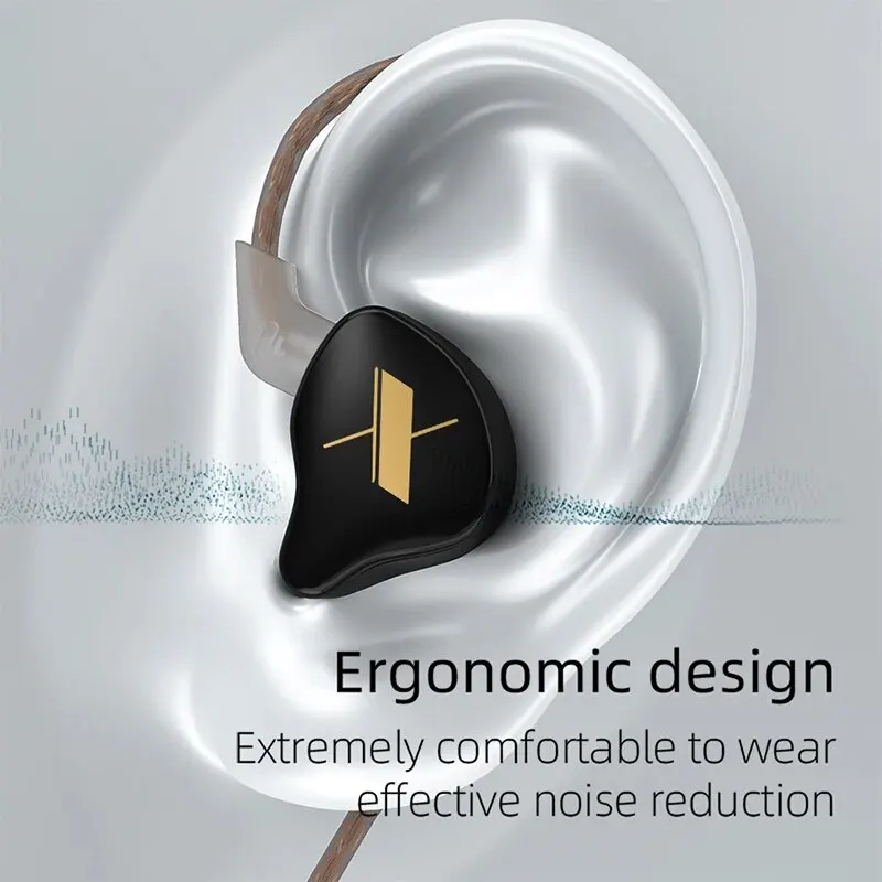 KZ EDX słuchawki przewodowe z mikrofonem dynamiczne słuchawki douszne HIFI Bass Music słuchawki douszne słuchawki z redukcją szumów sportowy zestaw słuchawkowy — zdjęcie 6