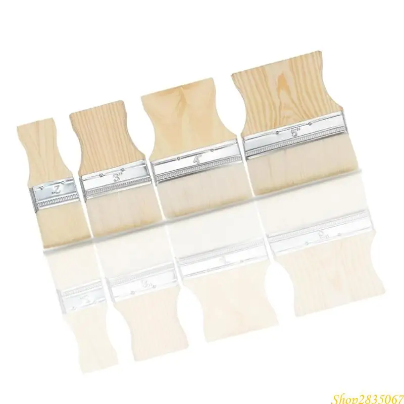 4Pcs Square Flat Painting Applicators Ergonomic Handle Painting Tool Flat Paddle Paint Brush Easy to Clean 831F