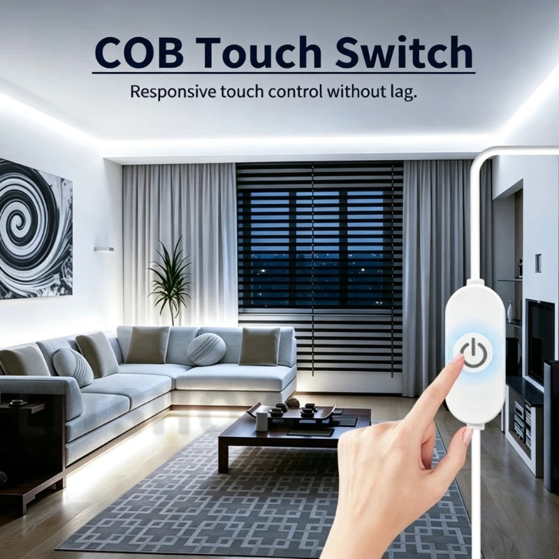 3mm Touch Switch COB Light Touch Switch Light Strip, Touch Control Night Light, Computer Light, Long Press Dimmable