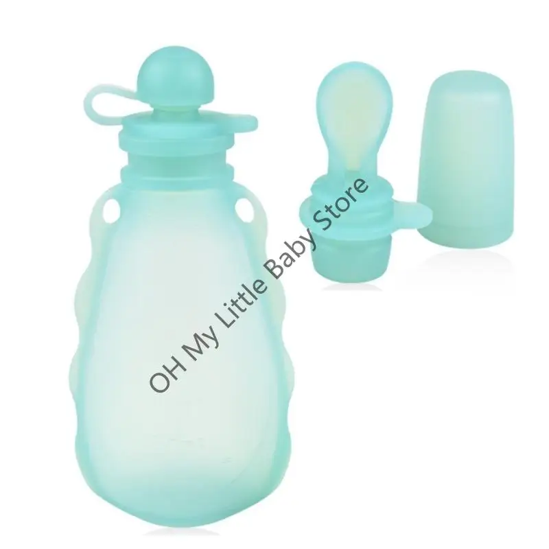 حقيبة تنظيم الطعام من السيليكون متعددة الأغراض M76C، حقيبة تعبئة الطعام التكميلي للأطفال الرضع، موزع الحليب المهروس