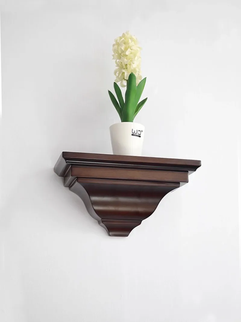 

Pure solid wood baffle rack wall hanging bracket European wall shelf background wall pastoral bracket