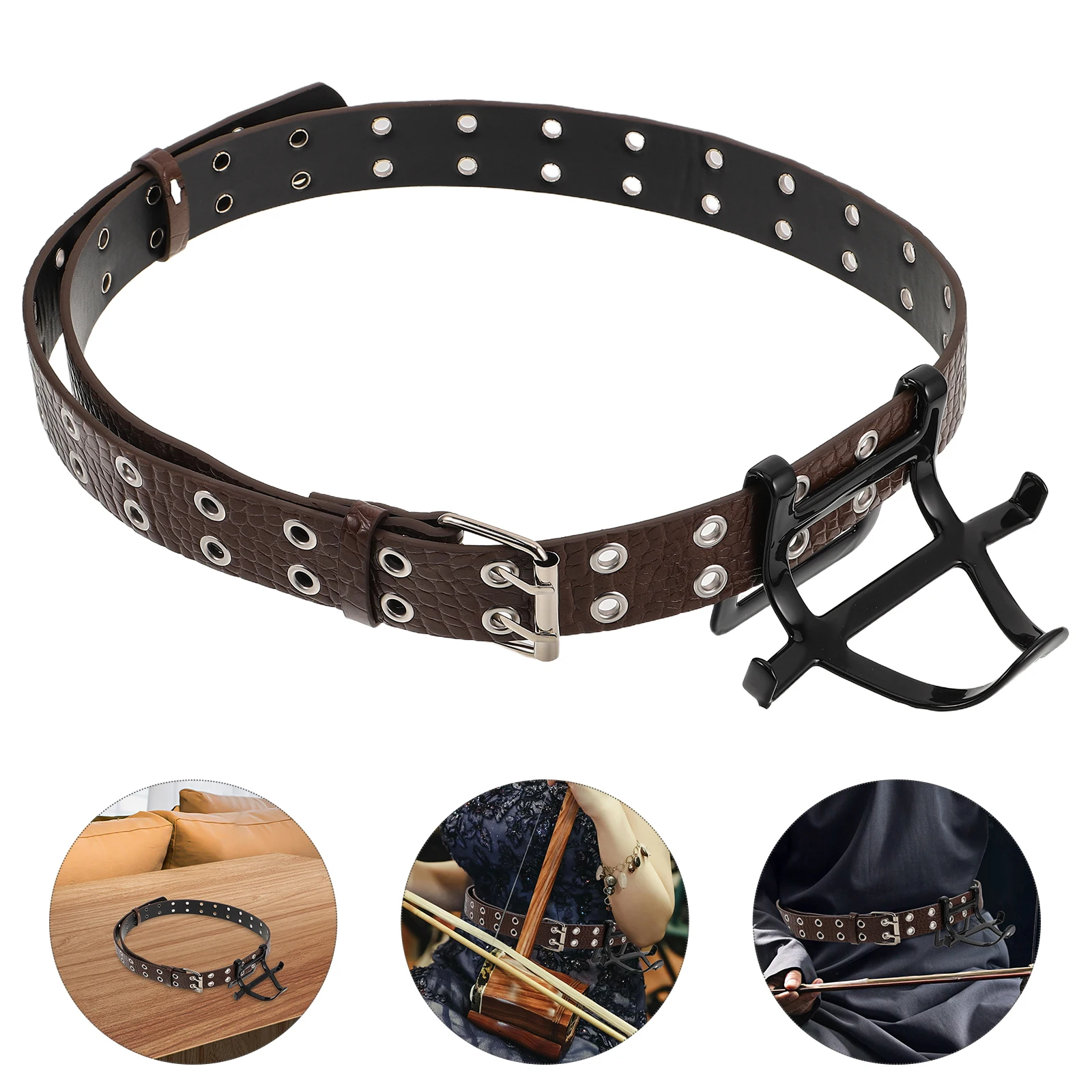 

1 Set Erhu Waist Support Holder Portable Stand Belt Rack Chinese 2 Strings Violin Hanger Durable Quick Adjustment Universal
