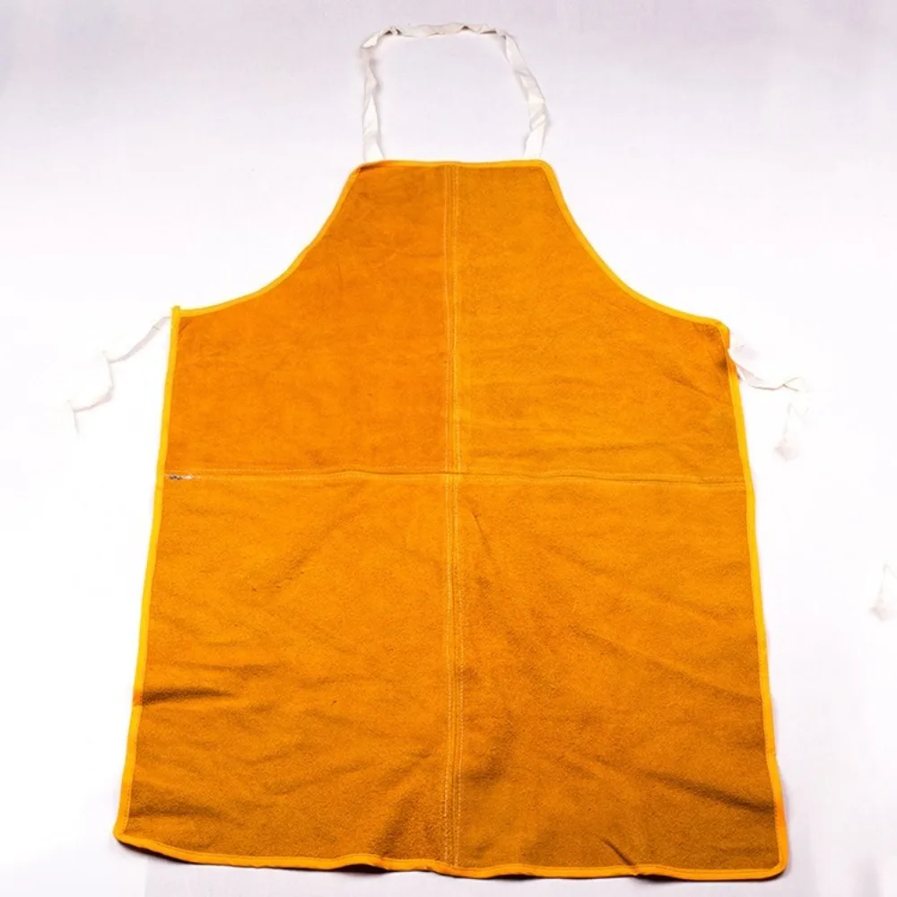 

Flame Resistant Cowhide Welder Apron Heavy Duty Splash Proof Leather Protective Gear for Industrial Use
