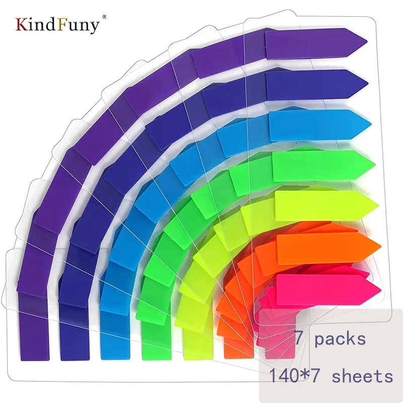 

KindFuny 980pcs Transparent Colorful Index Creative Memo Pads Office School Stationery Self-Adhesive Stickers Sticky Note Pads