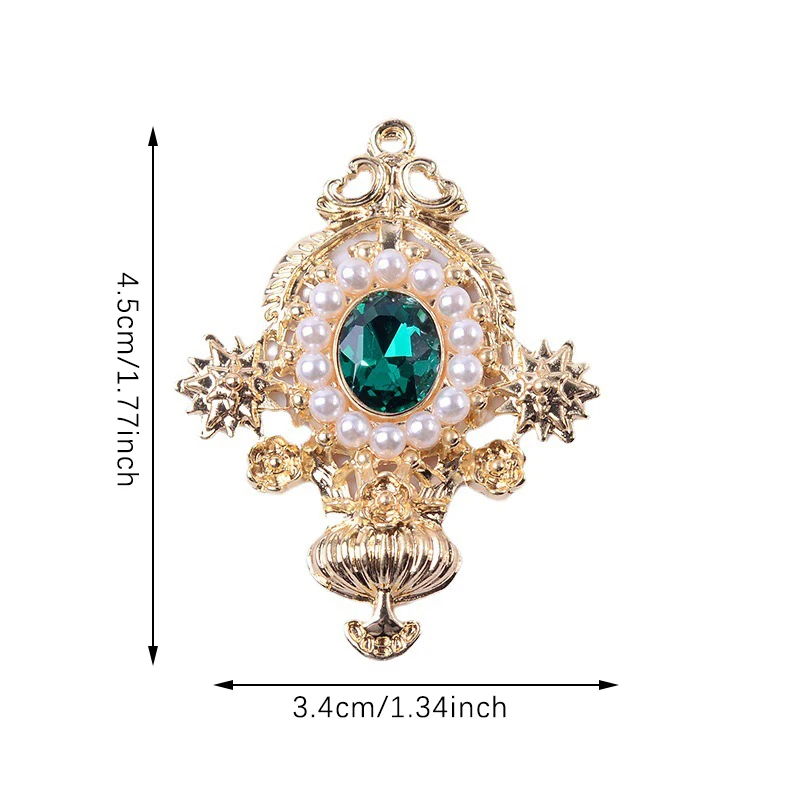 1Pc Flat Bottom Alloy Pendant Jewelry DIY Clothing Hair Accessories Rhinestone Decoration Material