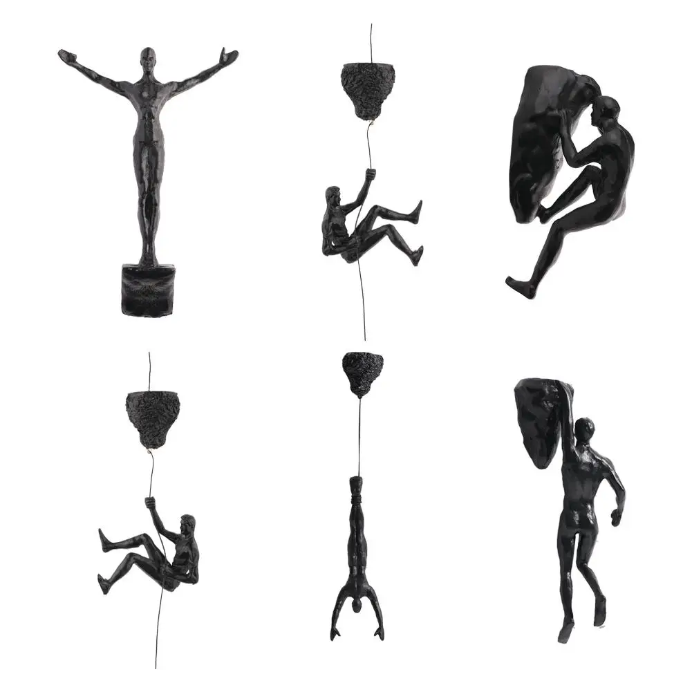 Climbing Athlete Man Art Sports Wall Hanging Ornaments Home Figures Miniatures Rock Climbing Man Resin Sculptures Statue ﻿