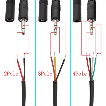 3,5mm 2/3/4 pólový samec/samice audio prodlužovací kabel pro sluchátka Aux konektor 3,5mm mono/stereo zástrčka jack DIY opravy audio dráty 10 nejlepší prodej 3,5mm jack 4pólový - №3